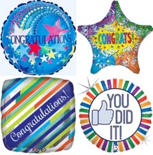 Congratulations! Wow! Congrats! Graduation Promotion 18" Foil Mylar Balloons