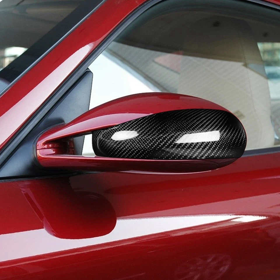 Dry Carbon Fiber Rear view Side Mirror Cap Cover For 2005-2008 Porsche 911 997.1 - Image 3 of 4