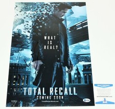 ACTOR COLIN FARRELL SIGNED 'TOTAL RECALL' 12x18 MOVIE POSTER BECKETT COA BAS