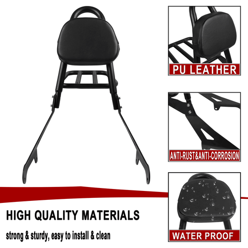 Detachable Backrest Sissy Bar For Yamaha Stryker 1300 XVS1300 XVS 1300 2011-2017 - Picture 8 of 11