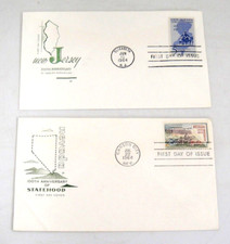 Statehood FDC Farnam Cachet 1st Day Issue 1964 Nevada 100th New Jersey 300th