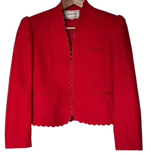 David Benjamin VTG Red Wool Blend Blazer Size 5/6 Small