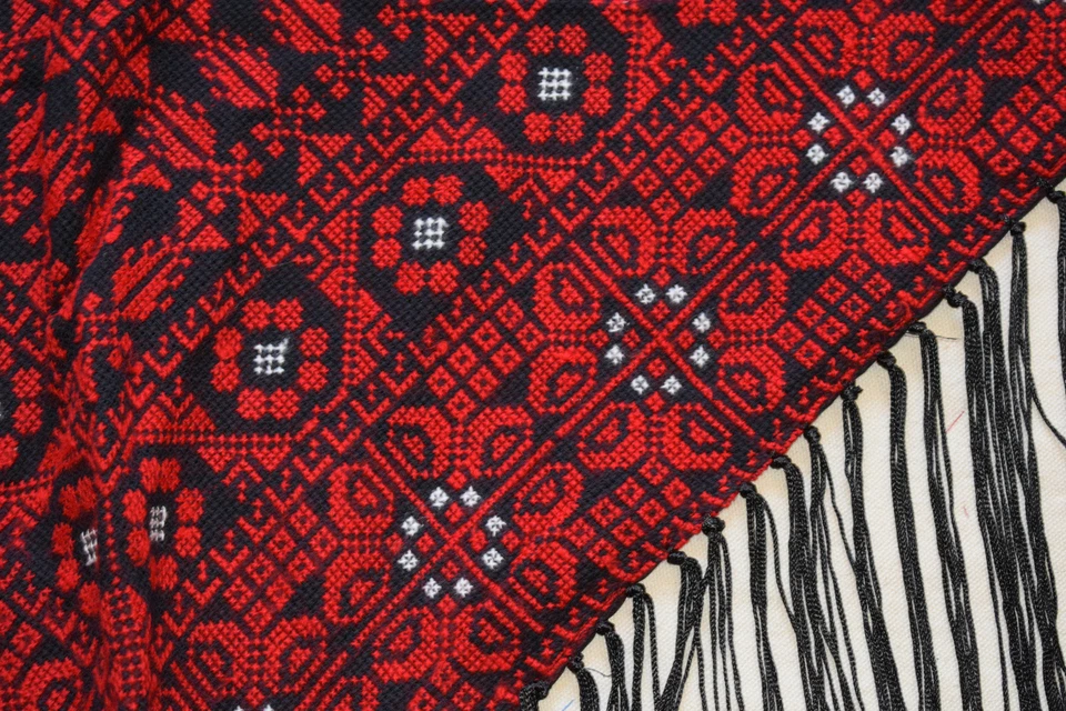 Bufanda beduina palestina cosida a mano - Mantón tradicional bordado Foto 2 de 3