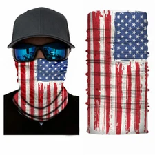  America Flag Fandana Face Neck Covering LIGHT EASY BREATHING MASK One Size 