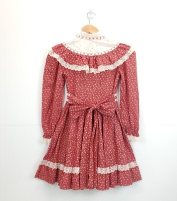 cottagecore christmas dress Girls Handmade Mistletoe Holiday Vintage Size 4-5 cottagecore dress