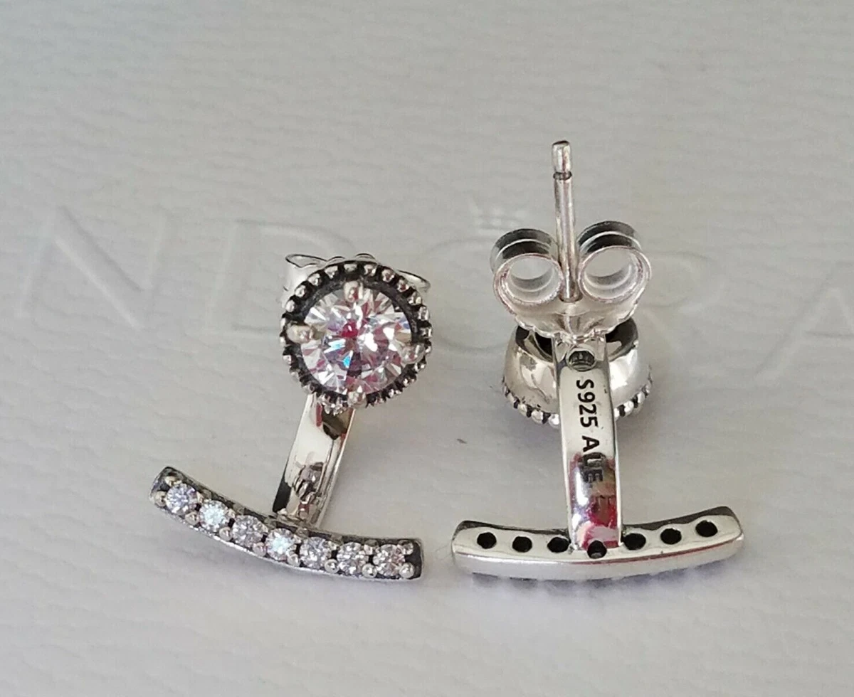 Authentic Pandora ABSTRACT ELEGANCE EARRINGS Silver 290743CZ eBay
