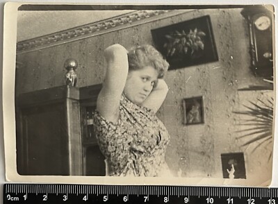 Pretty Cute Young Woman With Hairy Armpits Charming Lady Old Photo #3437
