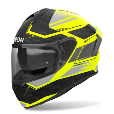 AIROH Spark 2 Zenith Full Face Helmet Black Grey Matte Yellow