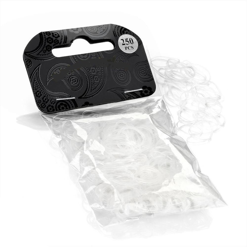 250x Clear Elastic Rubber Bands For Hair Pony Braids Braiding Plaits Small  Bands | eBay