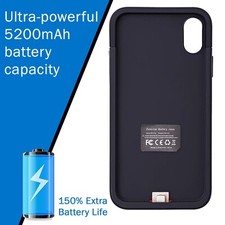 iPhone X/Xs 5200mAh Battery Charging Case Bla...