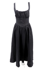 Reformation Balia Linen Maxi Dress Women 8 Black Sleeveless Pockets Coquette New