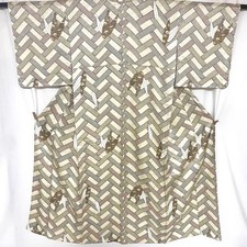 JAPANESE KIMONO FINE PATTERN 161cm 5 ft 3 in PURE SILK ZZ1261