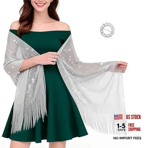 Silver Shawl Evening In Bridal Wraps & Jackets for sale | eBay