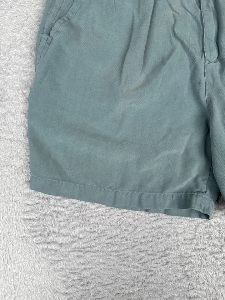 Pantalones Cortos Tommy Bahama Para Mujer 8 Verde 100% Seda Plisados Tiro Alto Informales Foto 3 de 4