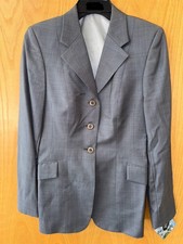 Abrigo Gris A Cuadros Grand Prix Show Caza Talla 12T Alto Nuevo con Etiquetas Blazer 