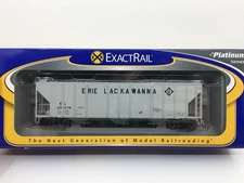 HO Exactrail Erie Lackawanna Bethlehem 4462 Cu Ft 3-Bay Covered Hopper EL #20074