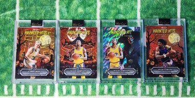 2025 WILD CARD HAUNTED, MONSTER HITS (4) CARD LOT MAGIC JOHNSON, LARRY BIRD,...