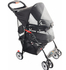 Four Paw Full-Window Pet Stroller/Pram for Cats & Dogs (& Rain Cover), 4-Wheeler