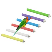 Parrot Perch Wooden Parrot Perch Stand Toy 7.87 x 0.8 Inch 6 Colors 6Pcs