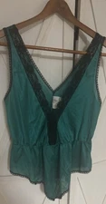 Alana Gale M Teddy Green Black Holiday One Piece Vintage 