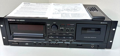 TASCAM CD-A500 CD Player Auto-Reverse Cassette Deck Combo 3U Rack Used Working