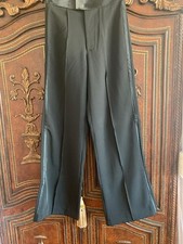 Elegant Black Tuxedo Trousers with Satin Side Stripe   Size 8