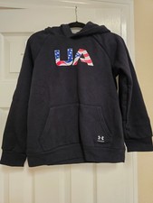 Under Armour Boys Freedom Pullover Rival Hoodie-Black - Youth Large-NWT