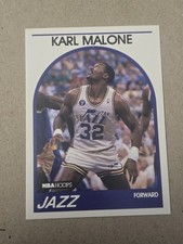 1989-90 Hoops Basketball Card #30 Karl Malone Utah Jazz. Mint Condition.