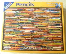BRAND NEW WHITE MOUNTAIN "HUNDREDS & HUNDREDS OF PENCILS" 1000 PC JIGSAW PUZZLE,