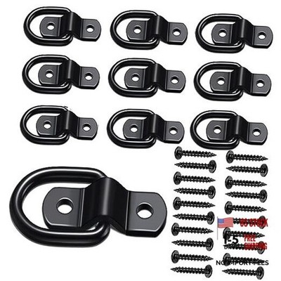D Ring Tie Down Anchor 1/4'' Heavy Duty Trailer Anchor Lashing Rings 2400 Black