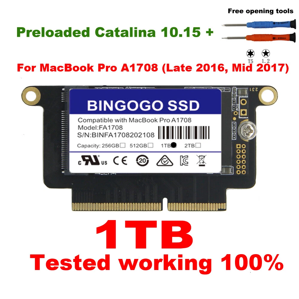 NEW 1TB A1708 SSD For APPLE MacBook Pro 13.1 Late 2016 MacBook Pro ...