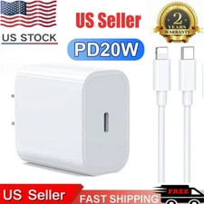 20W Super Fast Charger Wall Adapter USB-C Charging Cable for iphone 11 12 13 14