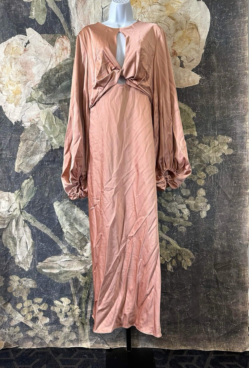 significant other demi backless dress Significant Other Demi Long Sleeve Open-Back Midi Dress