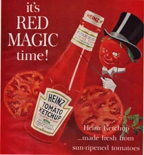 Heinz Ketchup Top Hat Gloves "It's Red Magic Time" 1962 Vintage Print Ad-C-2.1