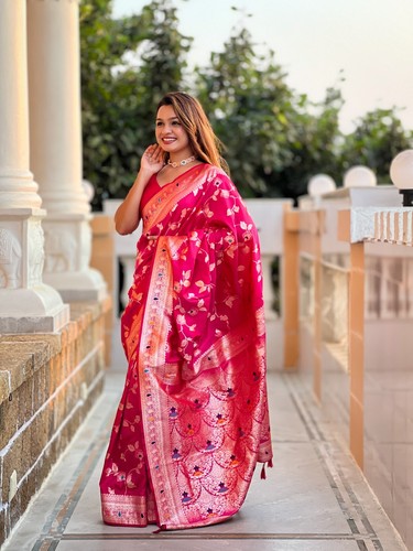 Party Wear Saree Blouse Bollywood Bridal Silk Bollywood Sari Indian Wedding New - Picture 130 of 169
