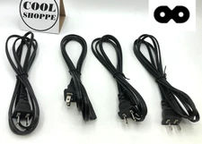 4-Pack 2-Prong AC Power Cord Cable for PS2 PS3 Slim Laptop, length 6ft FREE SHIP