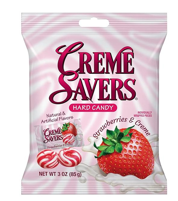 Creme Savers Strawberries and Creme Hard Candy 3oz Bag Falak Tayyeb