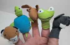 Story Telling Plush Finger Puppets Animal Set Turtle Reindeer Lion Frog Mouse