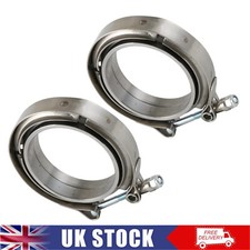 2x V-BAND CLAMP + FLANGES 3" INCH 76mm STAINLESS STEEL EXHAUST TURBO HOSE