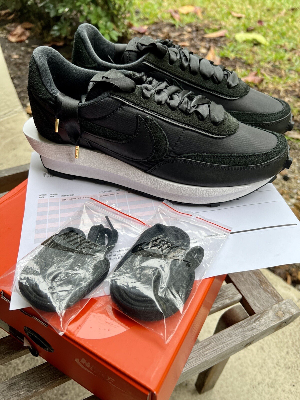 SACAI X NIKE Nike LDWaffle x Sacai nylon nero taglia USA 9 M 10 5 W 2020 DS OG TUTTE con ricevuta