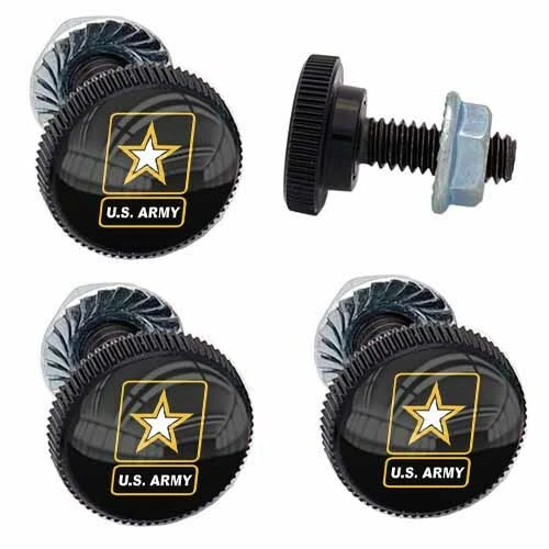 Marco de matrícula de motocicleta Chrome Eagle + kit de pernos de etiqueta | LOGO DE ESTRELLA DEL EJÉRCITO DE EE. UU. Foto 2 de 4