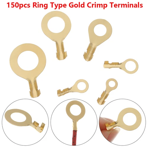300-tlg Set Ringkabelschuhe Messing Crimp Ringösen Ringzungen Satz M3-M10 - Bild 7 von 15