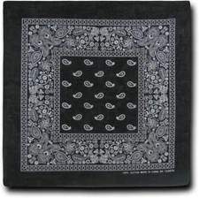 NEW MEN'S 12 PACK COTTON PAISLEY HEAD WRAP SCARF WRISTBAND BANDANA BLACK