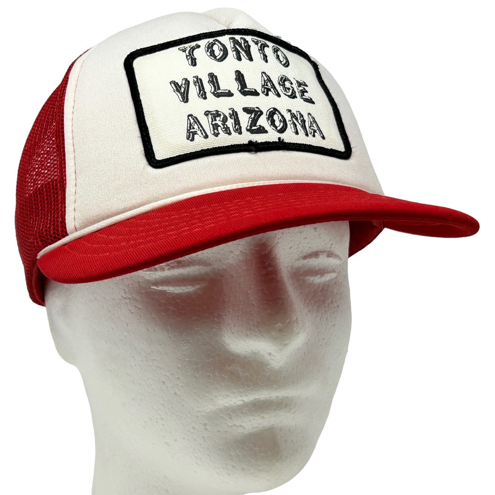Vintage Tonto Village Arizona Trucker Hat Baseball Cap 80s Rope Snapback Red