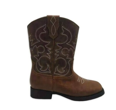 Wonder Nation Size 2 Little Big Boys Western Cowboy Boots Non-Marking Brown New