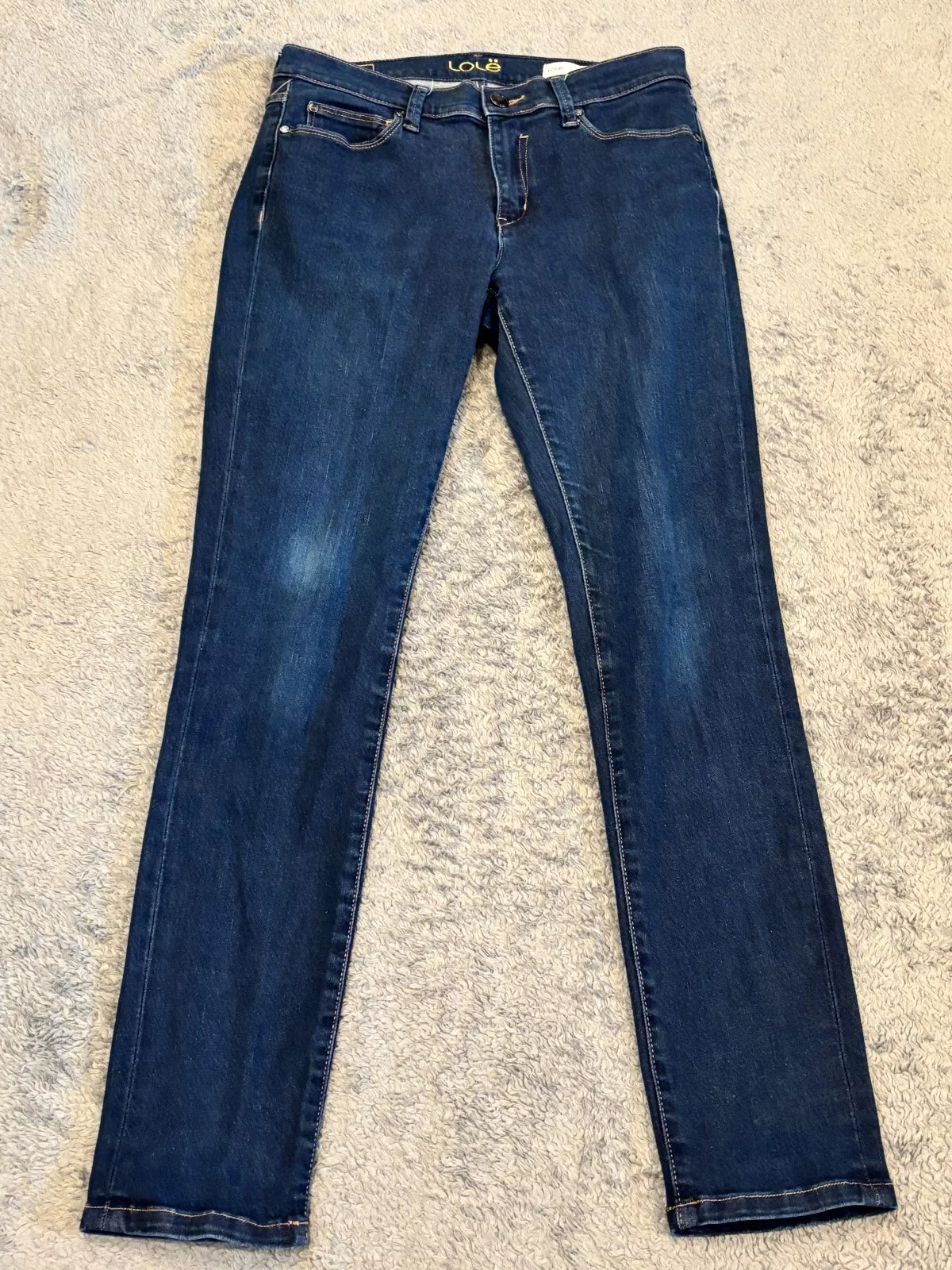lole slim leg dark wash stretch casual pants