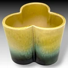 Hull Pottery USA #121 Clover Planter Yellow Green Ombre Glaze Mid-Century Modern