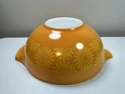 Vintage Pyrex #444 Daisy Sunflower Orange MCM 4QT Cinderella Mixing Bowl CLEAN
