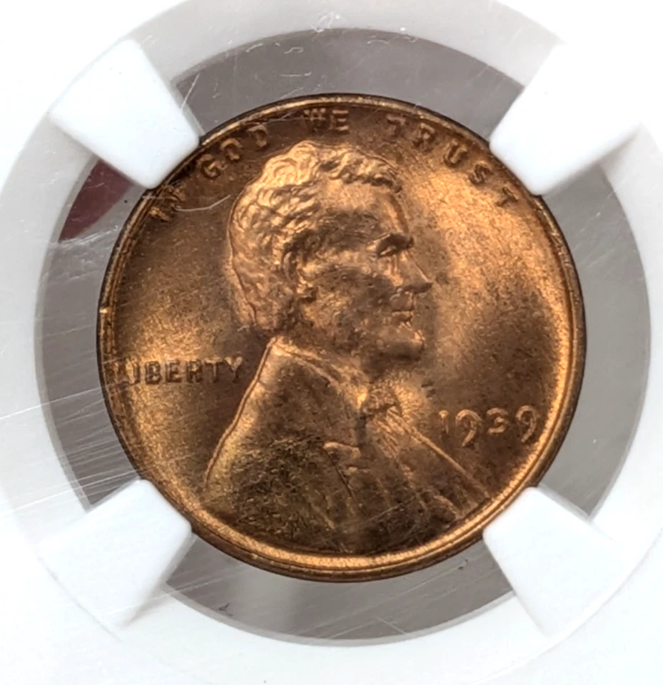 NGC 1939 1C MS 66 RD Lincoln Wheat Penny One Cent Uncirculated Graded Coin - Image 2 of 4