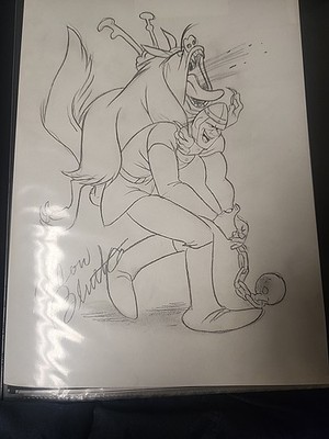 Don Bluth Live Sketch Signed Dragon's Lair